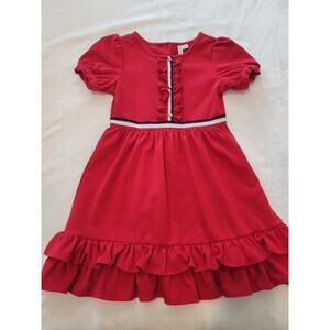 Janie & Jack Girls Red Ponte Dress Sz 7